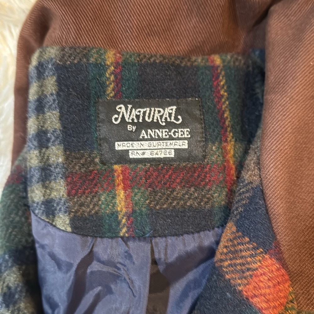 Natural by Anne Gee Vintage plaid blazer/jacket Size Large - Picture 7 of 11